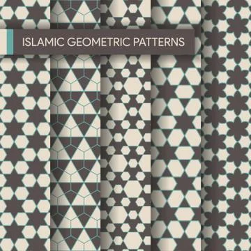 Islamic Geometric Seamless Patterns Illustrazione stock