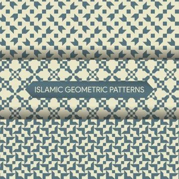 Islamic Geometric Seamless Patterns Illustrazione stock