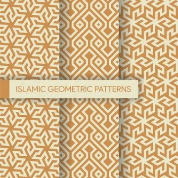 Islamic Geometric Seamless Patterns Illustrazione stock