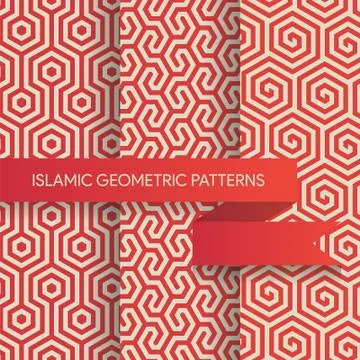 Islamic Geometric Seamless Patterns Illustrazione stock