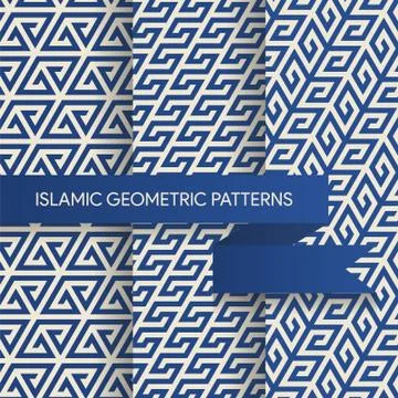 Islamic Geometric Seamless Patterns Illustrazione stock