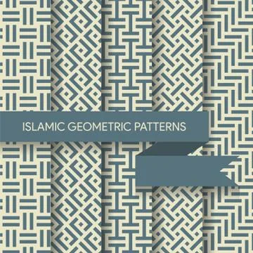 Islamic Geometric Seamless Patterns Stock Illustration