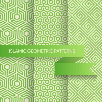 Islamic Geometric Seamless Patterns Illustrazione stock
