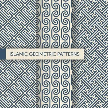 Islamic Geometric Seamless Patterns Illustrazione stock