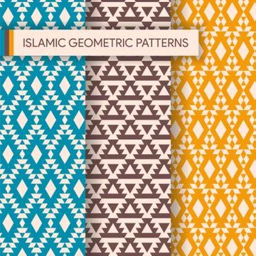Islamic Geometric Seamless Patterns Illustrazione stock