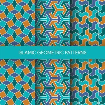 Islamic Geometric Seamless Patterns Illustrazione stock