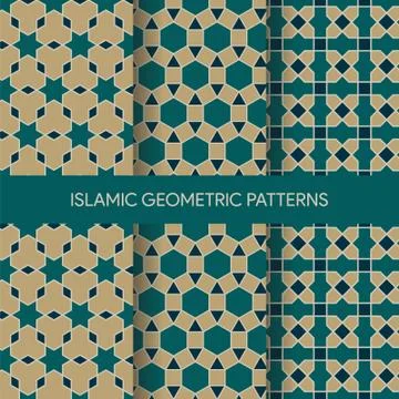 Islamic Geometric Seamless Patterns Illustrazione stock