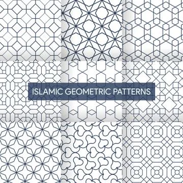 Islamic Geometric Seamless Patterns Illustrazione stock