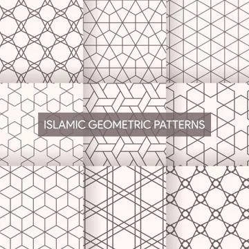 Islamic Geometric Seamless Patterns Illustrazione stock