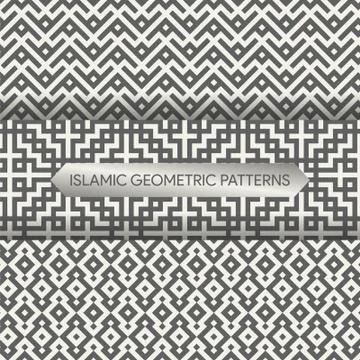 Islamic Geometric Seamless Patterns Illustrazione stock