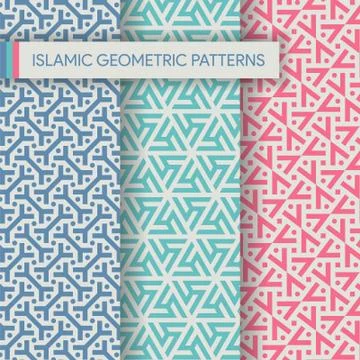 Islamic Geometric Seamless Patterns Illustrazione stock