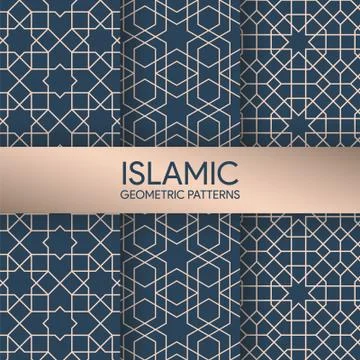 Islamic Geometric Seamless Patterns Illustrazione stock