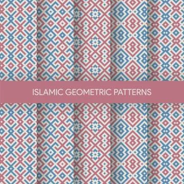 Islamic Geometric Seamless Patterns Stock Illustration
