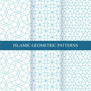 Islamic Geometric Seamless Patterns Illustrazione stock