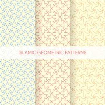 Islamic Geometric Seamless Patterns Illustrazione stock