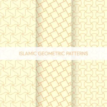 Islamic Geometric Seamless Patterns Stock Illustration