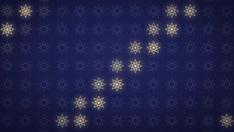 Islamic Geometric Star Igniting with Glowing Lines Pattern Loop Video stock 346990212