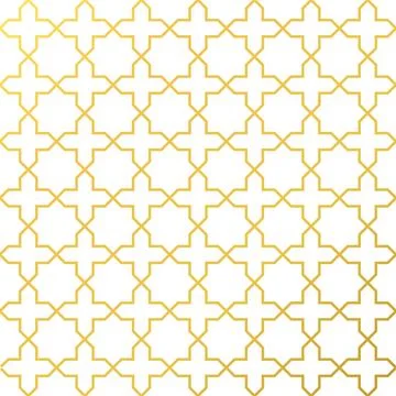 Islamic Gold Geometric Seamless Pattern Suitable for Background Social Medi.. Stock Illustration