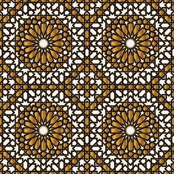 Islamic Gold Organic Seamless Pattern Background EPS Vector イラスト素材