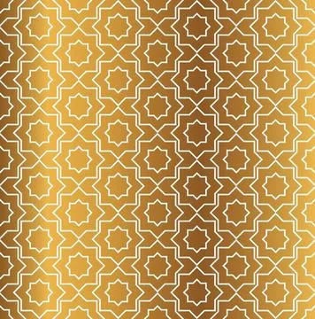 Islamic Gold ornament Seamless Pattern Background EPS Vector イラスト素材
