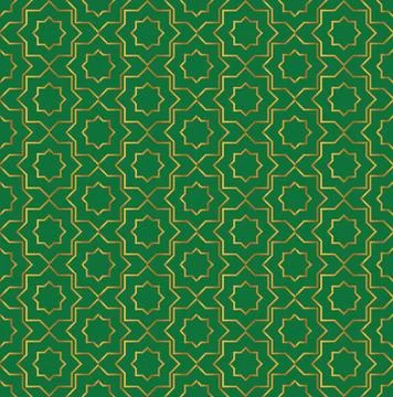 Islamic Gold ornament Seamless Pattern Background EPS Vector Stock Illustration