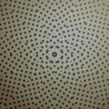 Islamic gold pattern with overlapping geometric square shapes forming abstract Stock Illustration