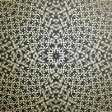 Islamic gold pattern with overlapping geometric square shapes forming abstract Stock Illustration