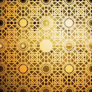 Islamic gold pattern with overlapping geometric square shapes forming abstract Stock Illustration