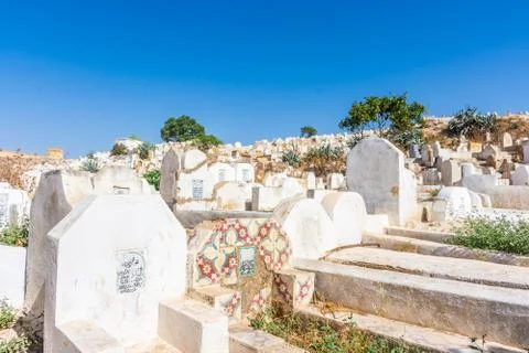 Islamic graveyard of Fez, Morocco Stock Photos