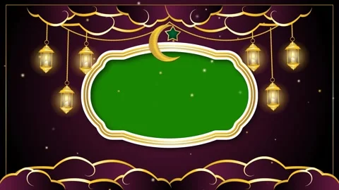 Islamic green screen background with lantern ornament Video stock 276897111