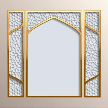 Islamic greeting card template Stock Illustration