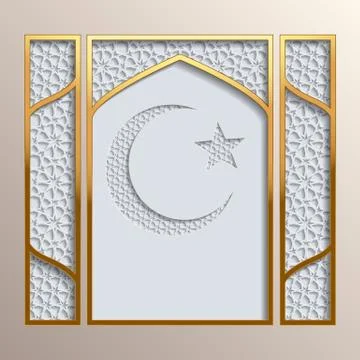Islamic greeting card template Stock Illustration