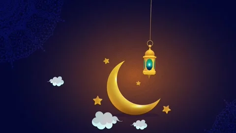 Islamic Holiday Background: Crescent Moon, Lanterns, and Mandalas Video stock 339270810