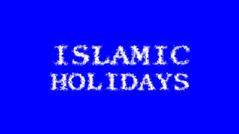 Islamic Holidays cloud text effect blue isolated background Stock Footage 139637515