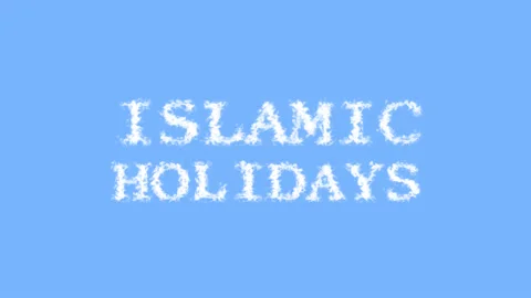 Islamic Holidays cloud text effect sky isolated background Stock Footage 139637520