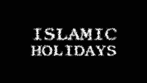Islamic Holidays cloud text effect black isolated background Stock Footage 139637530