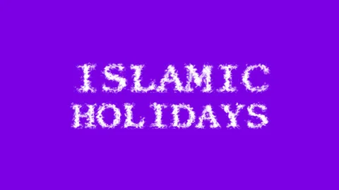 Islamic Holidays cloud text effect violet isolated background Stock Footage 139637568
