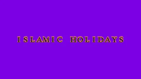 Islamic Holidays fire text effect violet background Stock Footage 136196729