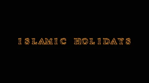 Islamic Holidays fire text effect black background Stock Footage 136196730