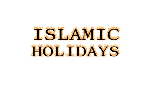 Islamic Holidays fire text effect white isolated background Stock Footage 137992840