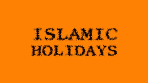 Islamic Holidays smoke text effect orange isolated background Stock Footage 139623677