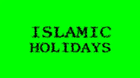 Islamic Holidays smoke text effect green isolated background Stock Footage 139623708