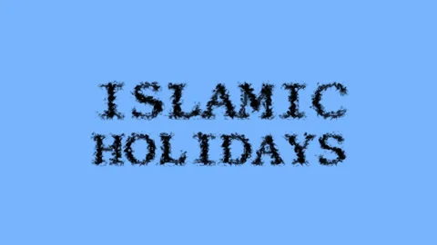 Islamic Holidays smoke text effect sky isolated background Stock Footage 139623754