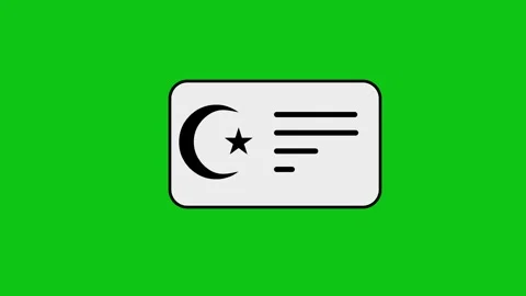 Islamic identification card motion graphic video on green screen, approval .. 스톡 동영상 346496887