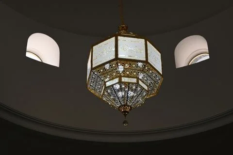 Islamic Interior Decoration in Mosque Stock Photos