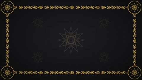 Islamic Interlaced Knot Border Pattern Gold Ornamental Frame Loop Stock Footage 346990204