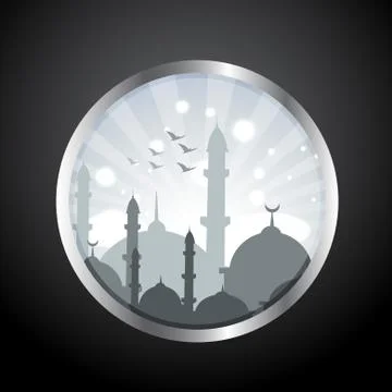 Islamic label design Stock Illustration