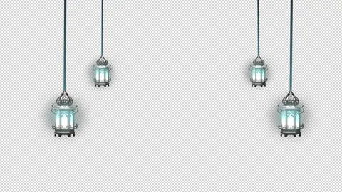 Islamic lantern in alpha channel green screen overlay transparent isolated icon 스톡 동영상 270298384