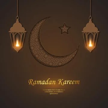 Islamic lantern crescent moon star and splendid pattern decoration. suitabl.. イラスト素材