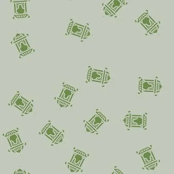 Islamic lantern fanous glyph vector seamless pattern Stockillustratie